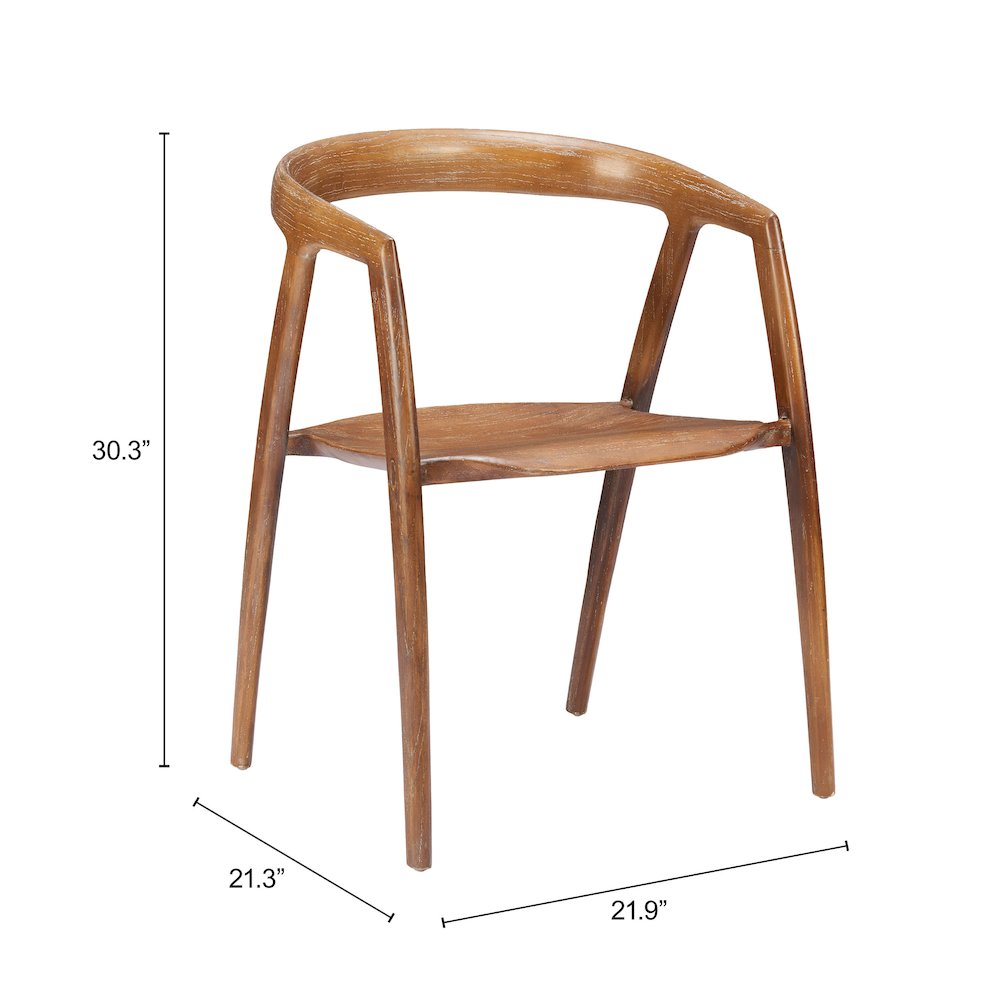 Ziran Dining Chair (Set of 2) Walnut. Picture 7