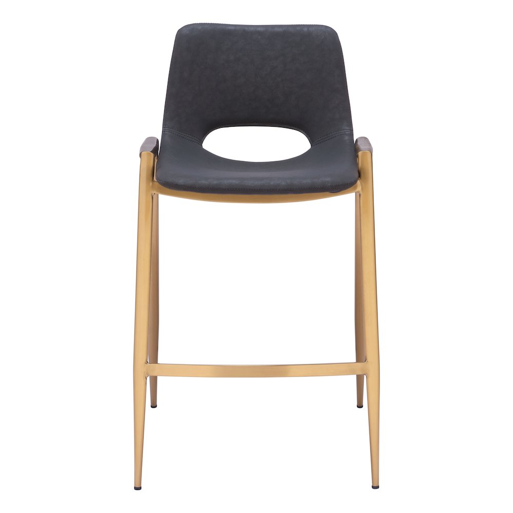 Desi Counter Stool (Set of 2) Black & Gold. Picture 3