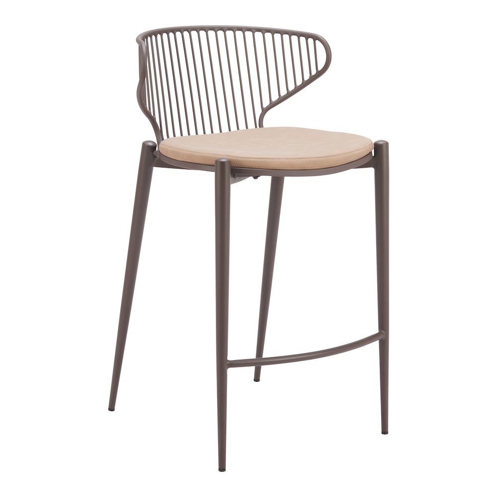 Silues Counter Stool (Set of 2) Taupe & Brown. Picture 7