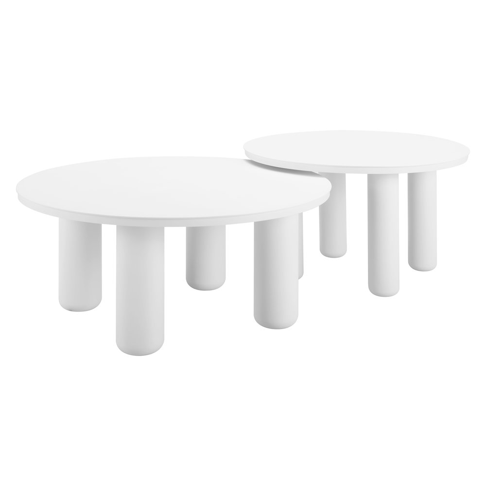 Ola Coffee Table Set (2-Piece) White. Picture 1