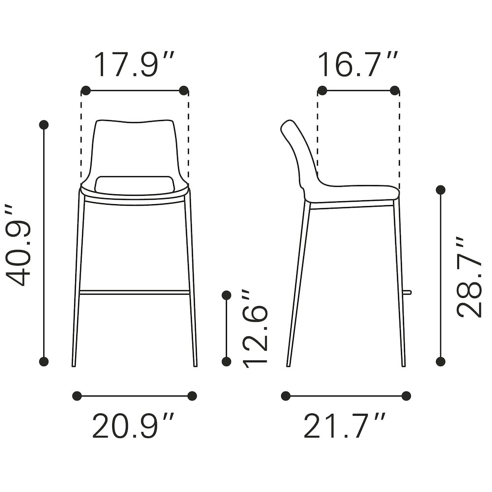 Ace Barstool (Set of 2) Dark Gray & Walnut. Picture 11