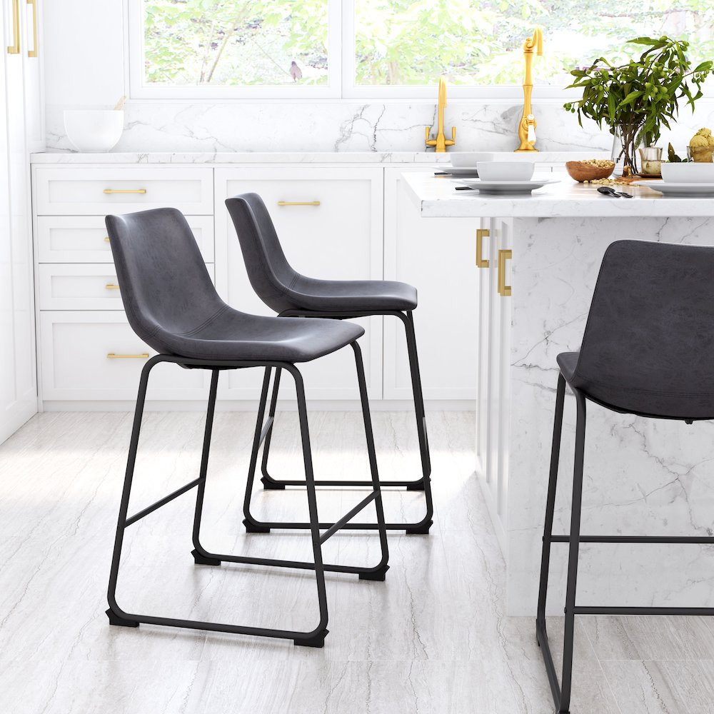 Smart Counter Stool (Set of 2) Charcoal. Picture 9
