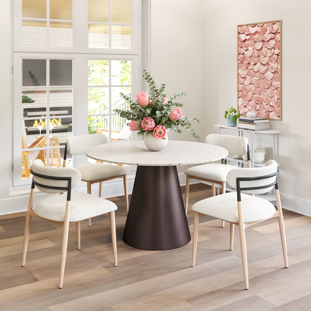 Jorf Dining Table Beige & Bronze. Picture 10