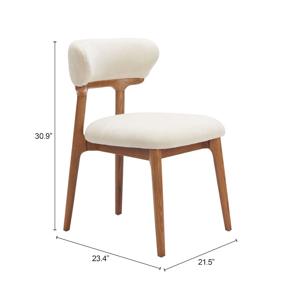 Cedar Dining Chair (Set of 2) White & Walnut. Picture 7