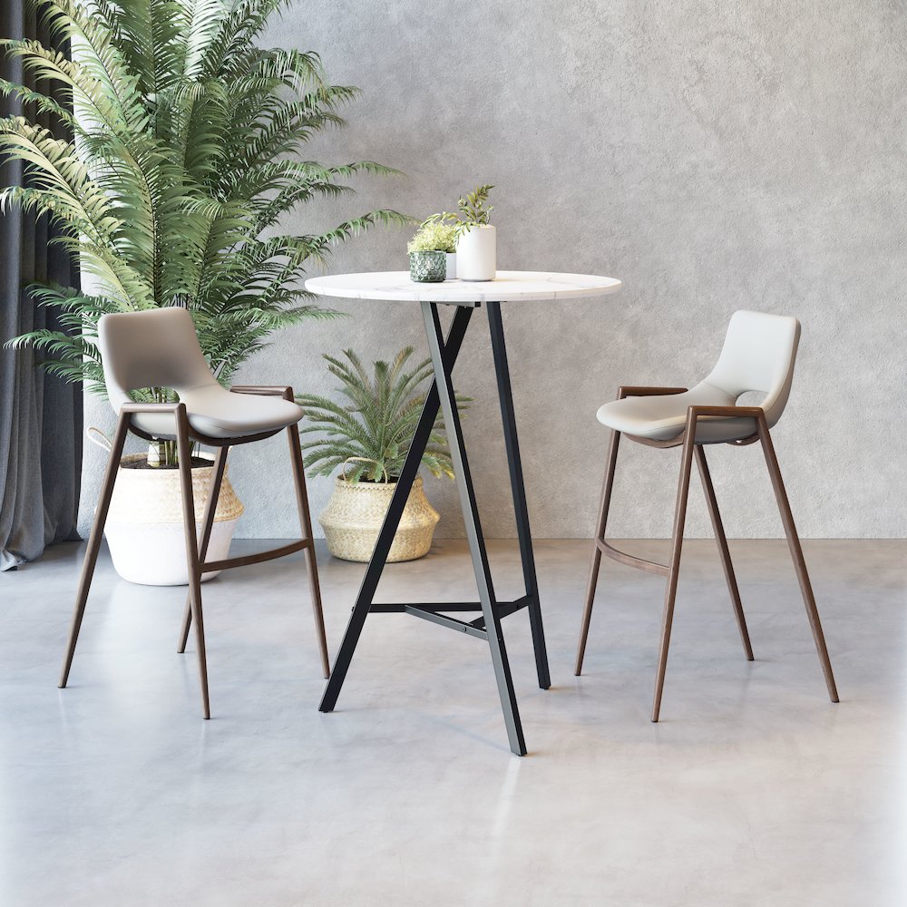 Desi Barstool (Set of 2) Beige & Walnut. Picture 9