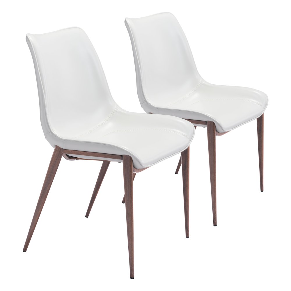 Magnus Dining Chair (Set of 2) White & Walnut. Picture 6