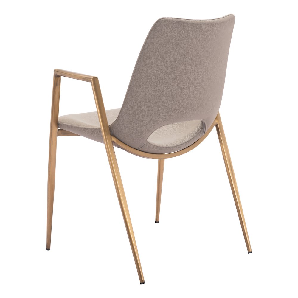 Desi Dining Chair (Set of 2) Beige & Gold. Picture 10