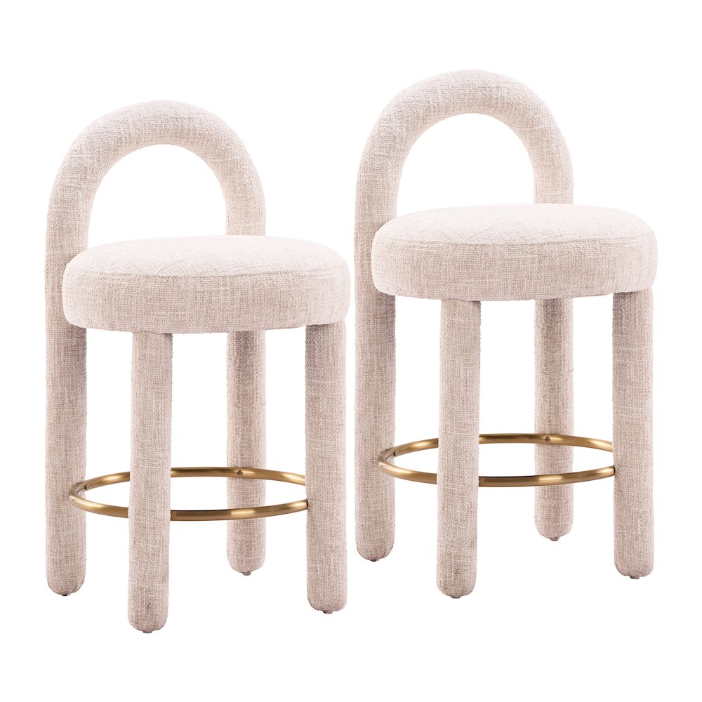 Curco Counter Stool (Set of 2) Beige. Picture 6