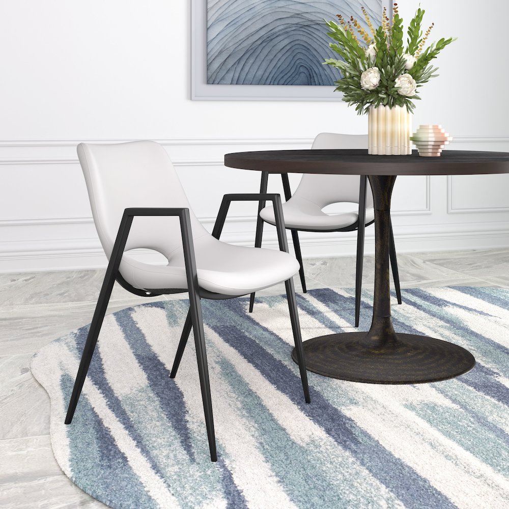 Desi Dining Chair (Set of 2) White. Picture 8