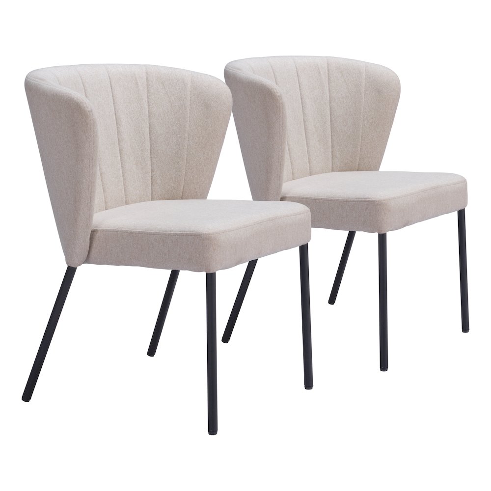 Aimee Dining Chair (Set of 2) Beige. Picture 6