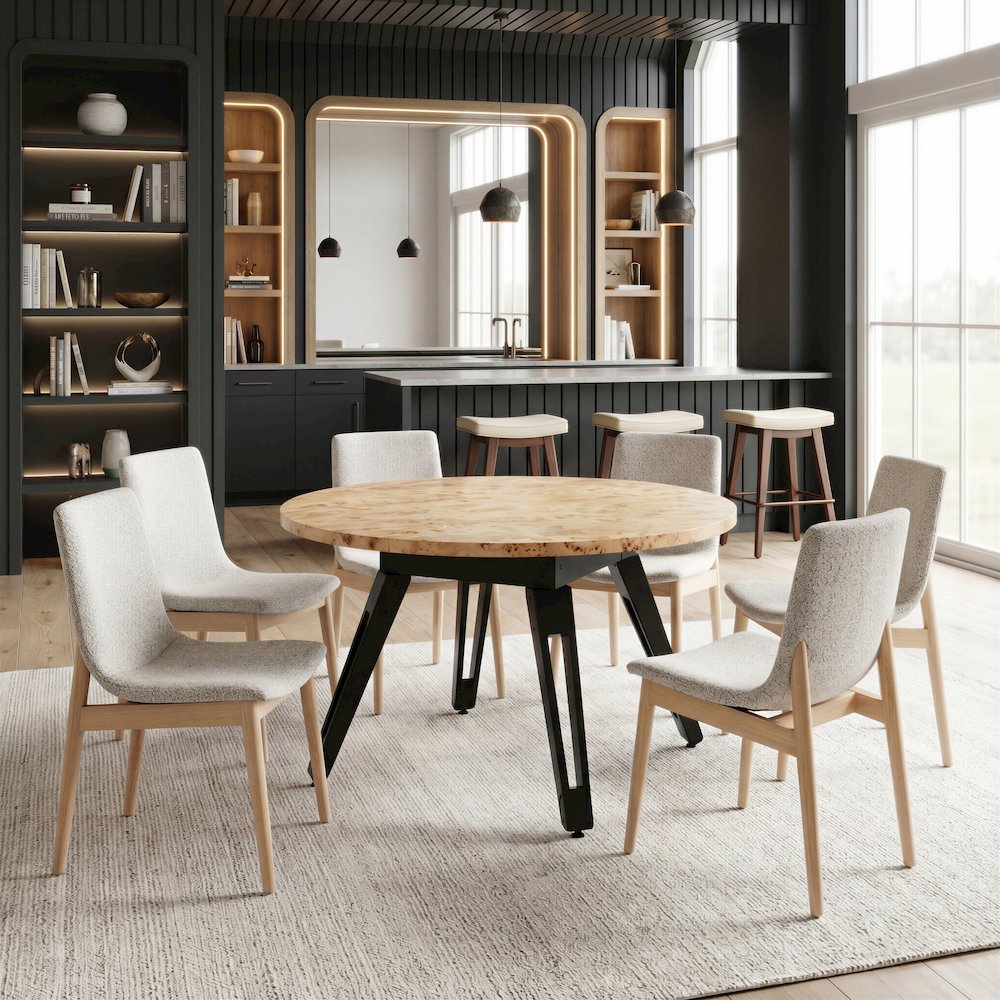 Raha Dining Chair (Set of 2) Gray & Whitewashed. Picture 3