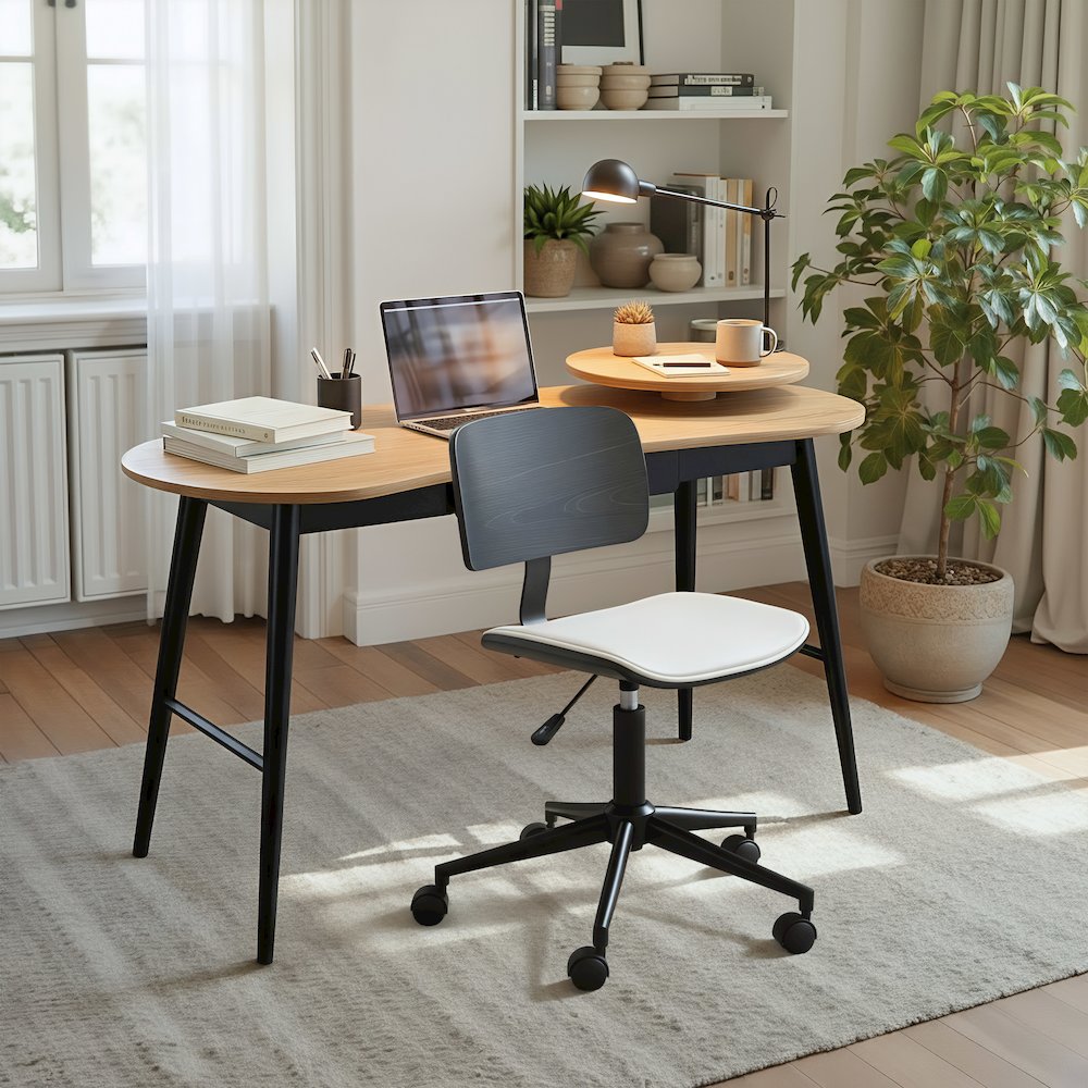 Duravel Office Chair White & Black. Picture 8