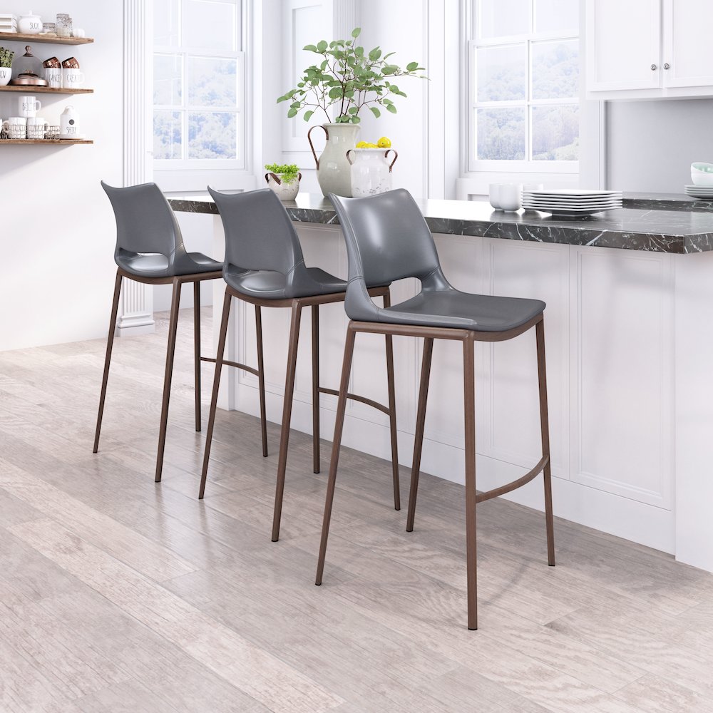 Ace Barstool (Set of 2) Dark Gray & Walnut. Picture 9