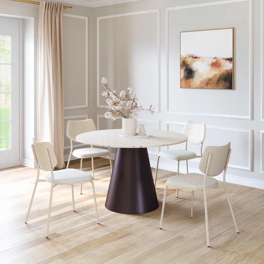 Zeal Dining Chair (Set of 4) Light Gray & Beige. Picture 8
