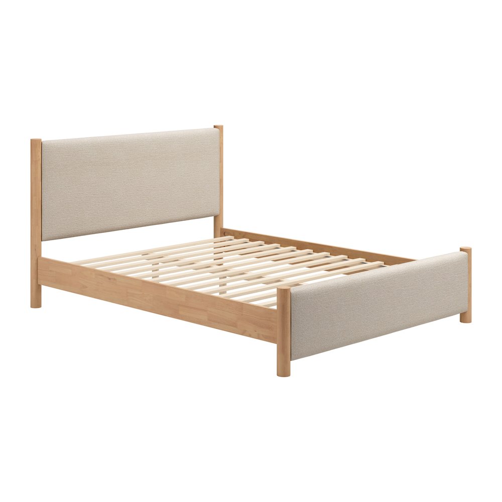 Hadi Queen Bed Beige & Natural. Picture 1