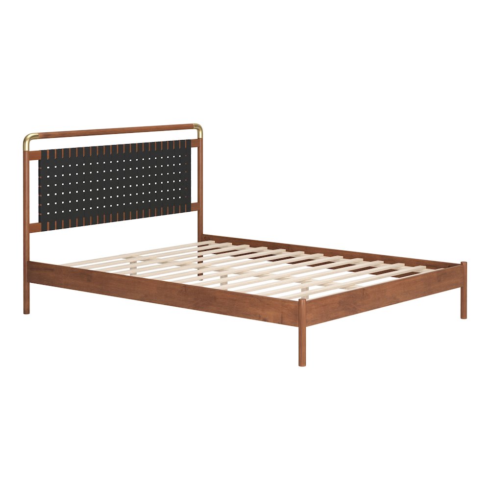 Netz Queen Bed Black & Walnut. Picture 1