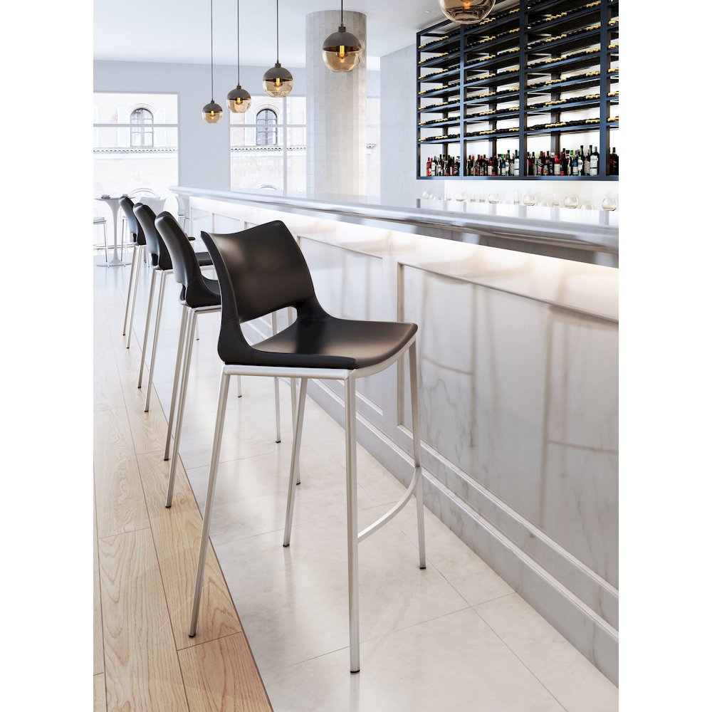 Ace Barstool (Set of 2) Black & Silver. Picture 9