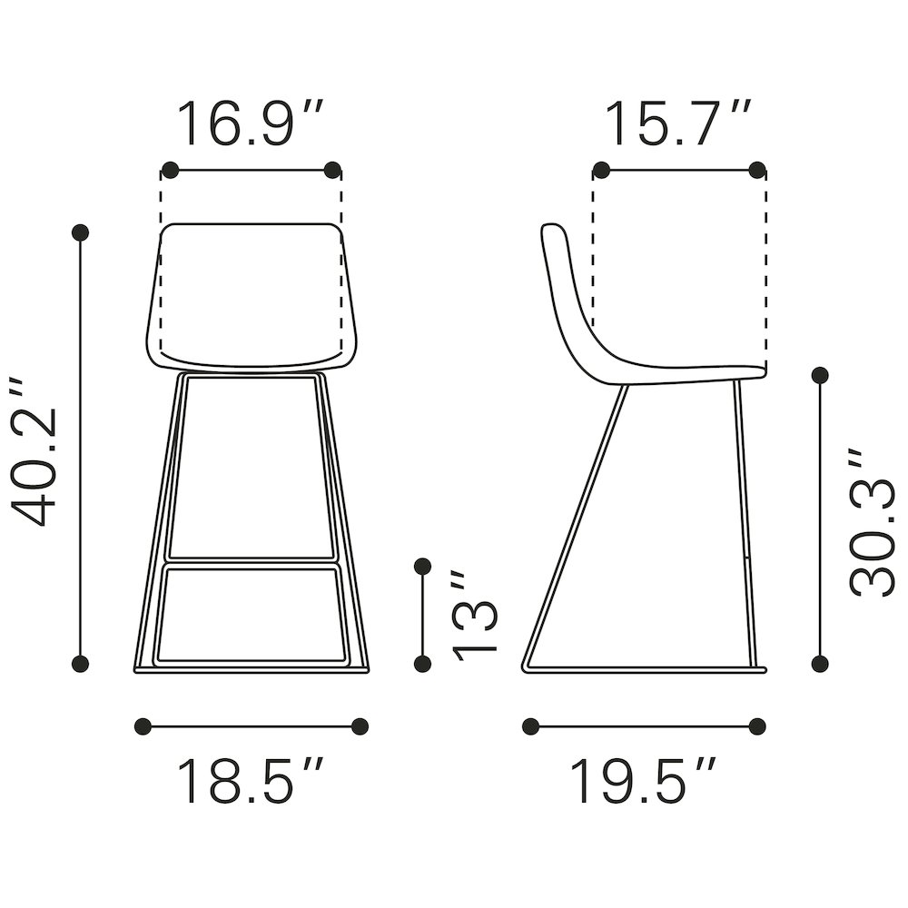 Adele Barstool (Set of 2) Orange & Gold. Picture 12