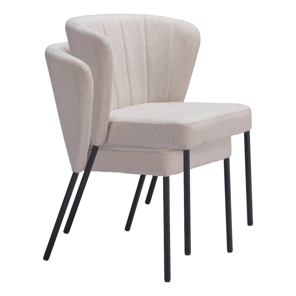 Aimee Dining Chair (Set of 2) Beige. Picture 11