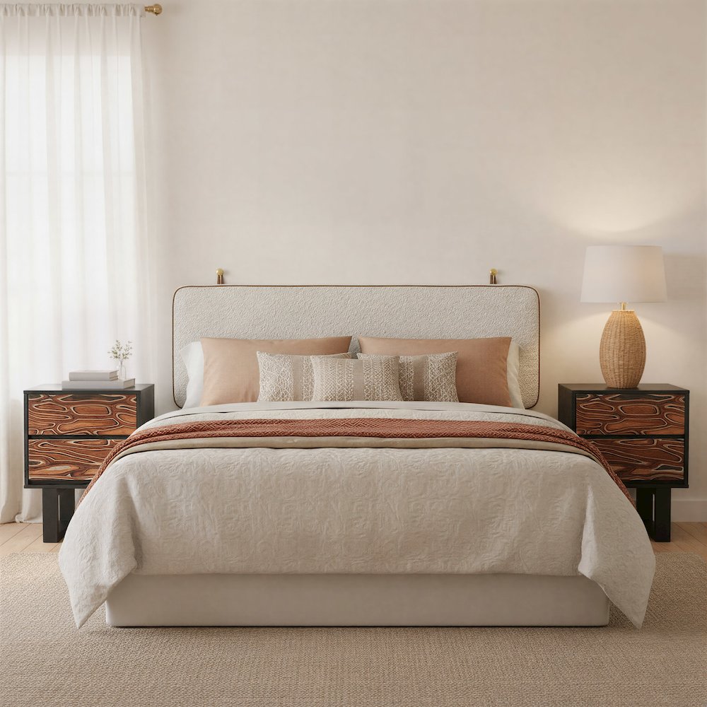 Bela Floating Queen Headboard Ivory. Picture 3