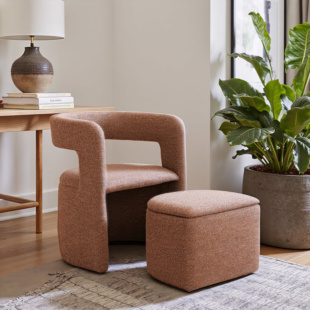 Atria Accent Chair & Ottoman Tawny Brown. Picture 8