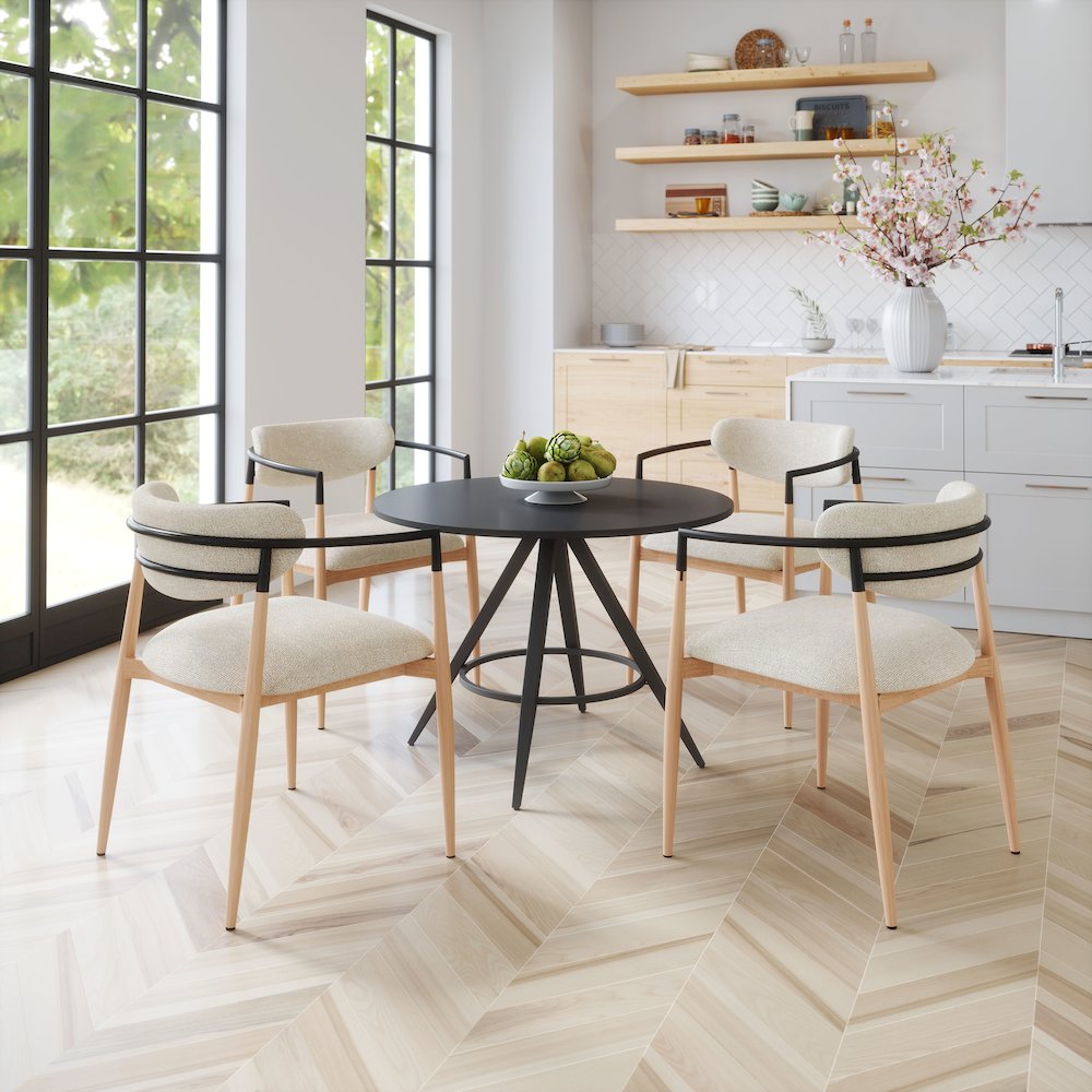 Equinox Dining Chair Oyster Gray & Natural. Picture 12