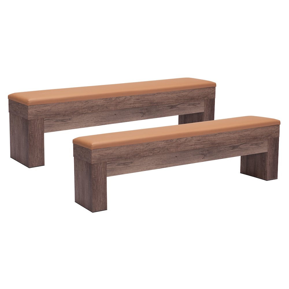 Bonker Storage Bench (Set of 2) Brown. Picture 6