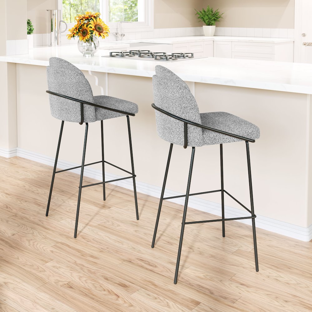 Jambi Barstool (Set of 2) Black & White. Picture 9