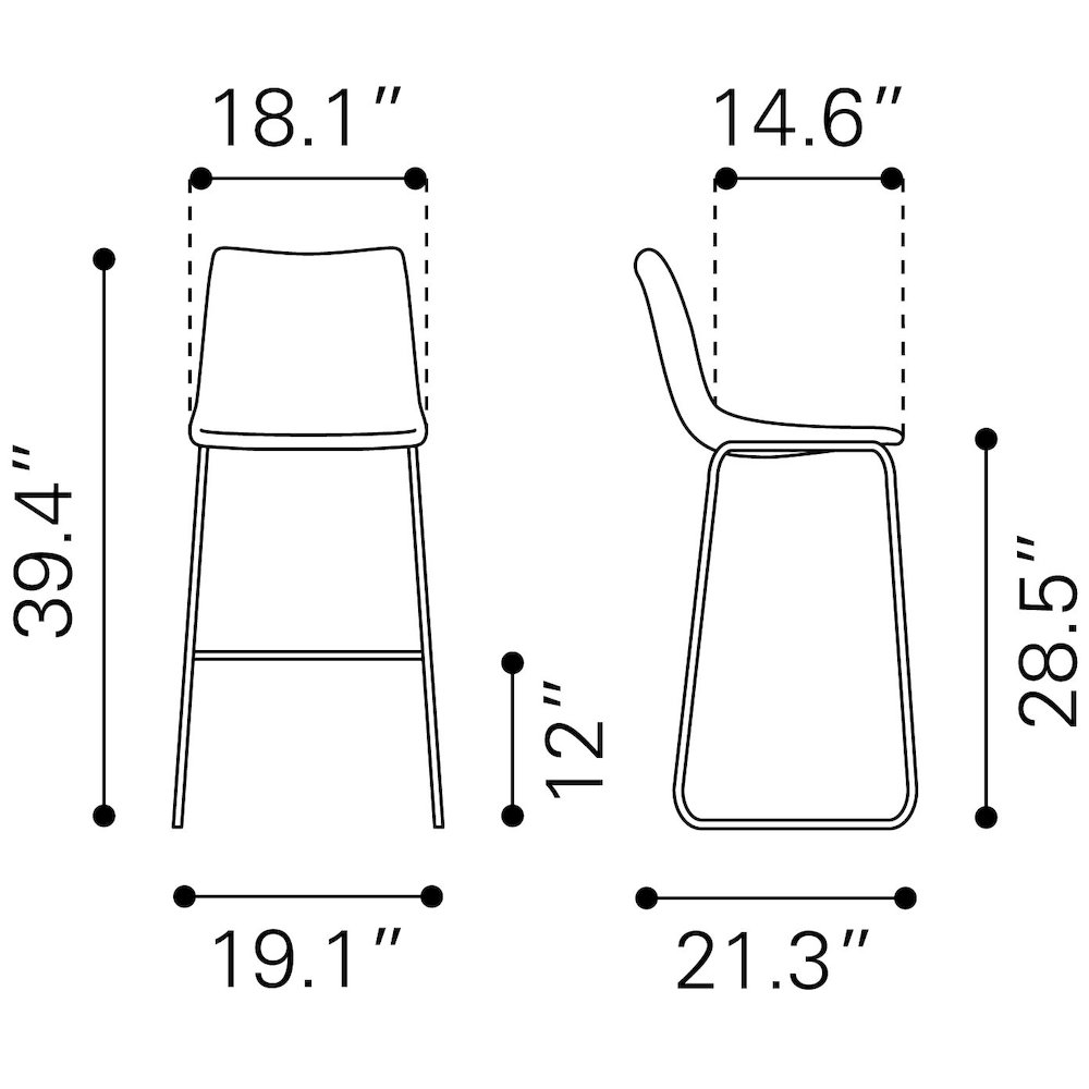 Smart Barstool (Set of 2) Charcoal. Picture 12