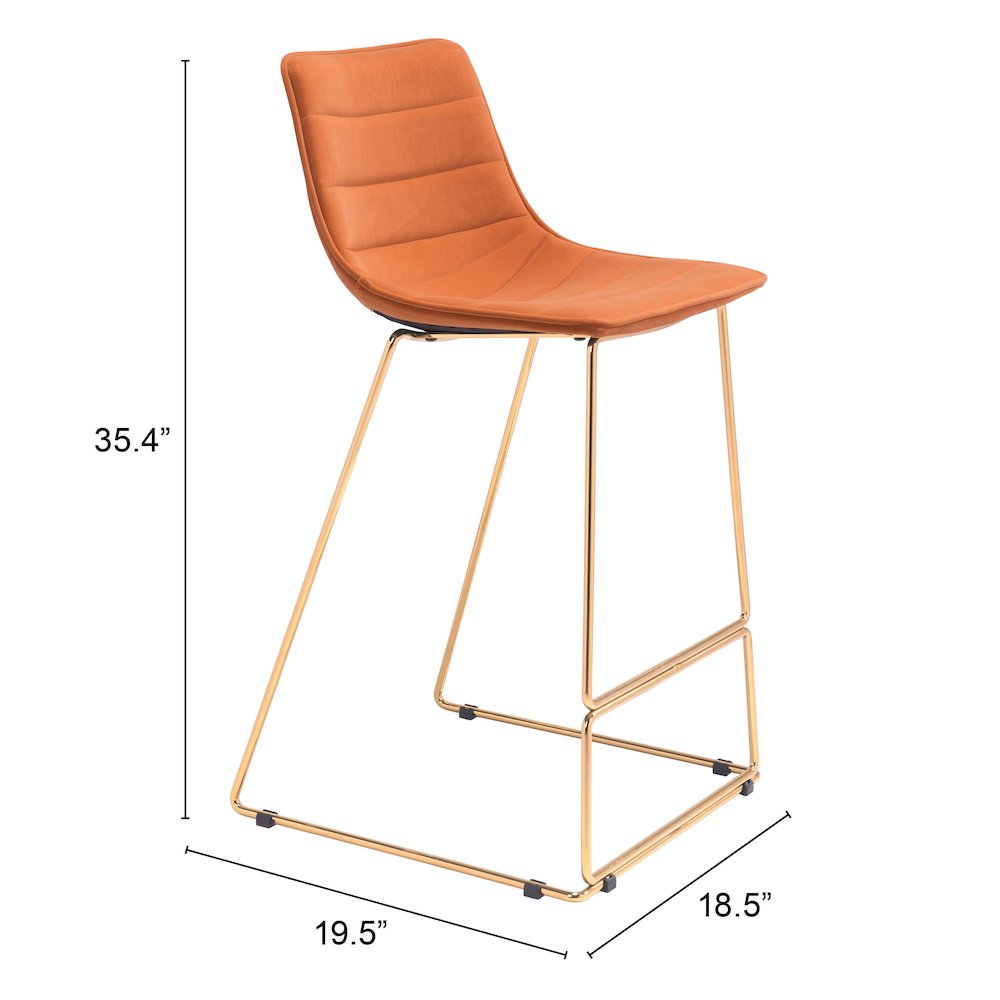 Adele Barstool (Set of 2) Orange & Gold. Picture 7