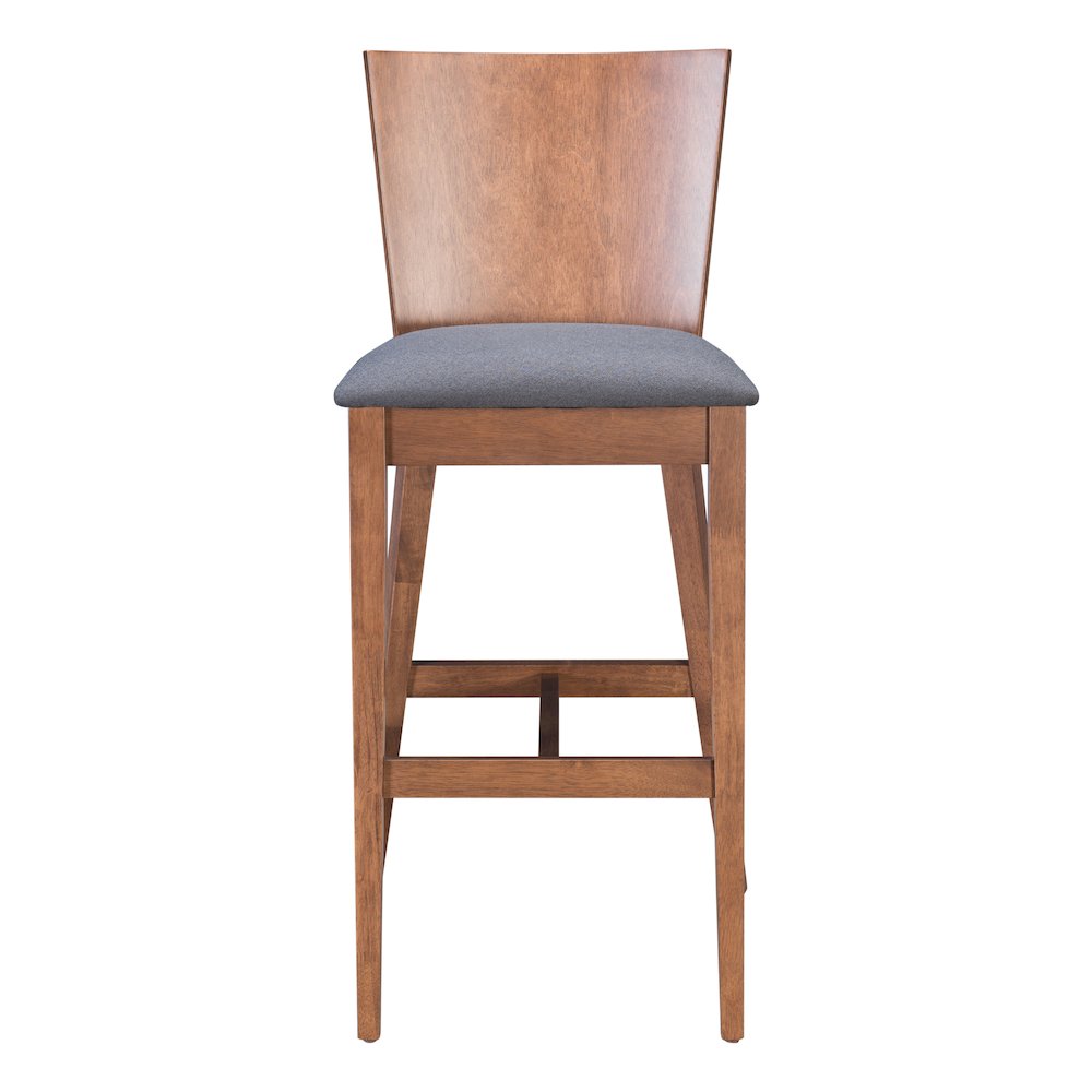 Ambrose Barstool (Set of 2) Walnut & Dark Gray. Picture 3