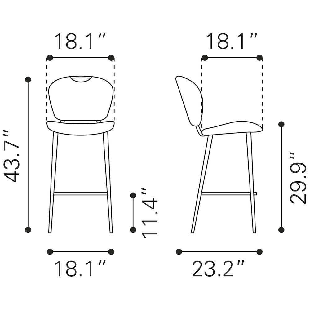 Terrence Barstool Vintage Gray. Picture 11