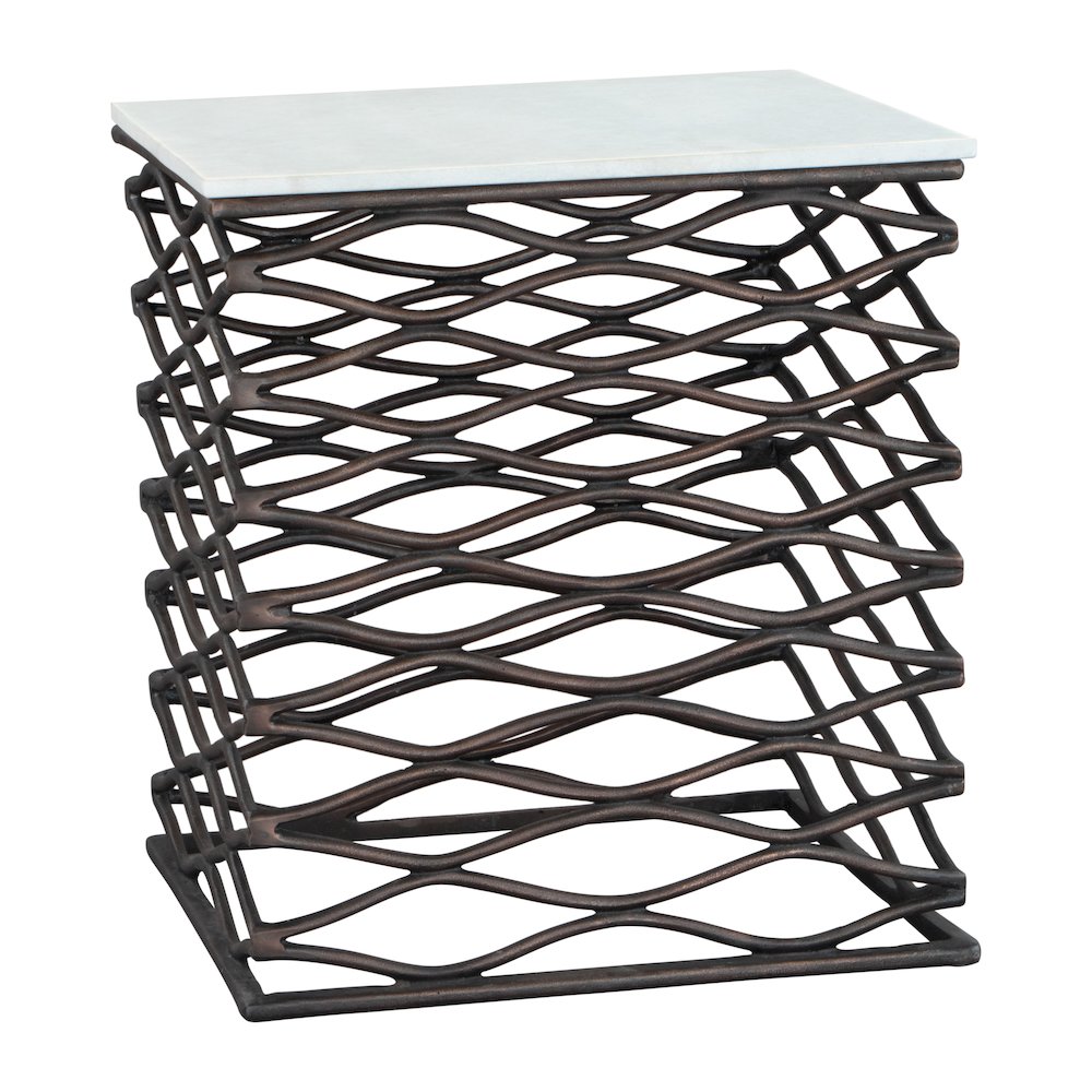 Duke Side Table White & Antique Bronze. Picture 3