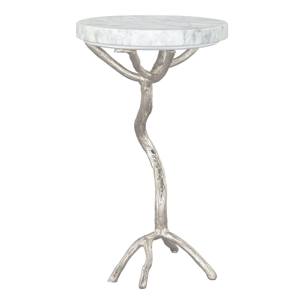 Joel Side Table White & Silver. Picture 4
