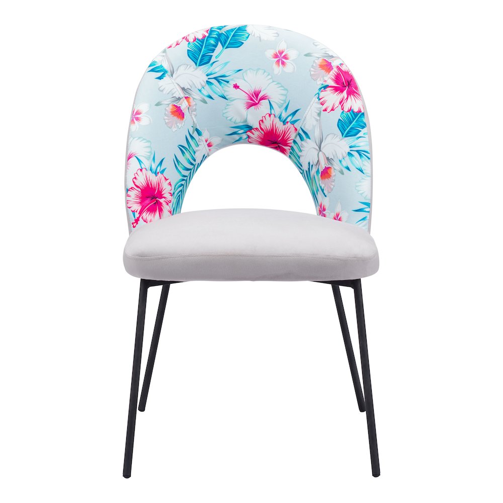 Torrey Dining Chair (Set of 2) Multicolor Print & Gray. Picture 3