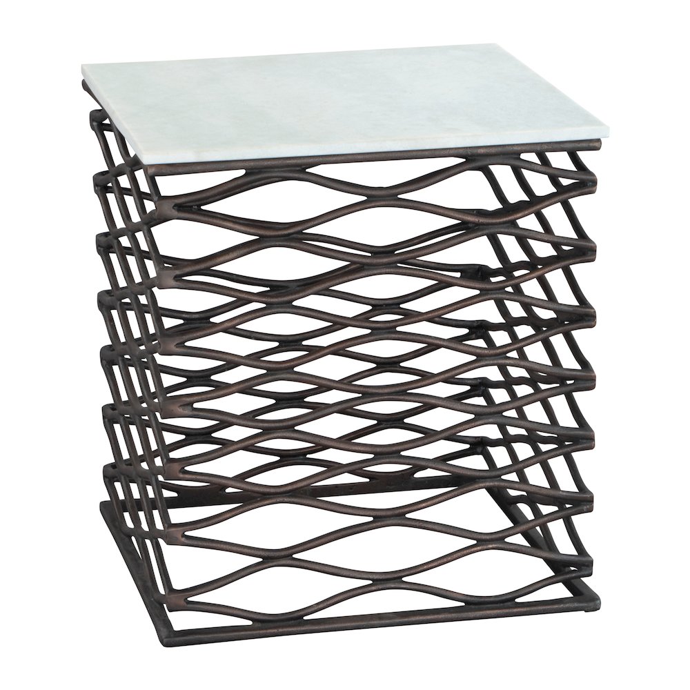 Duke Side Table White & Antique Bronze. Picture 1