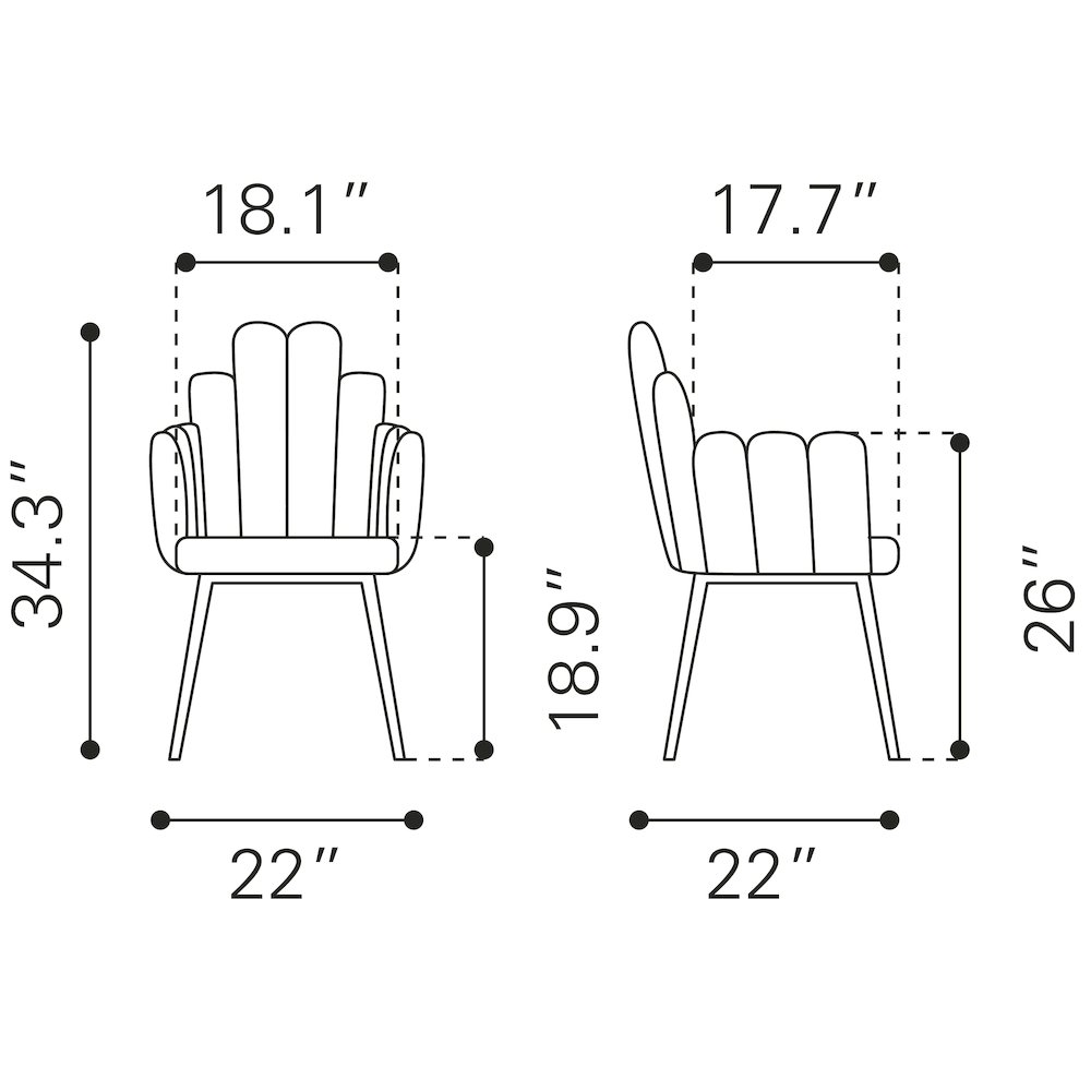 Noosa Dining Chair (Set of 2) Ivory. Picture 12