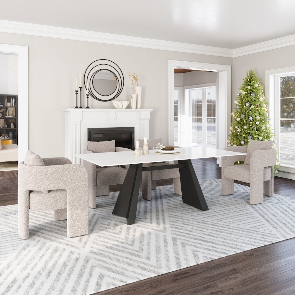 Inky Dining Table White. Picture 8