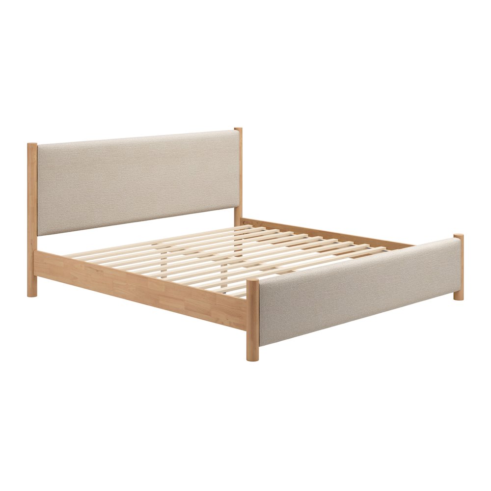 Hadi King Bed Beige & Natural. Picture 1