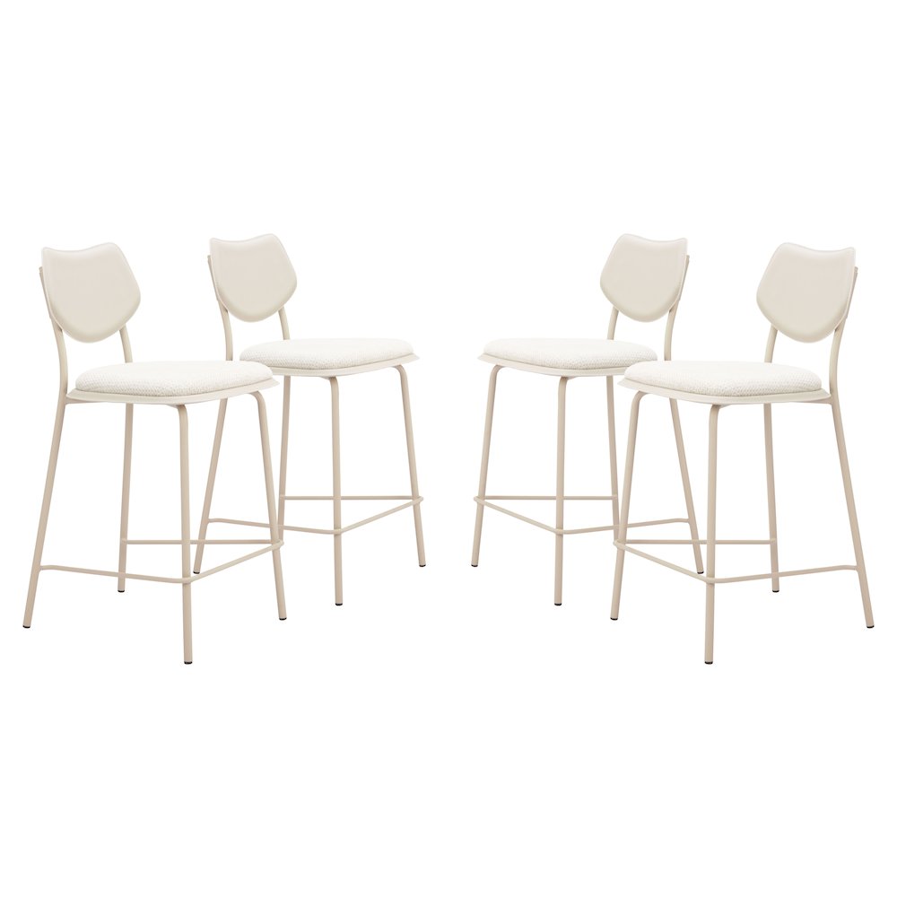 Zeal Counter Stool (Set of 4) Light Gray & Beige. Picture 6