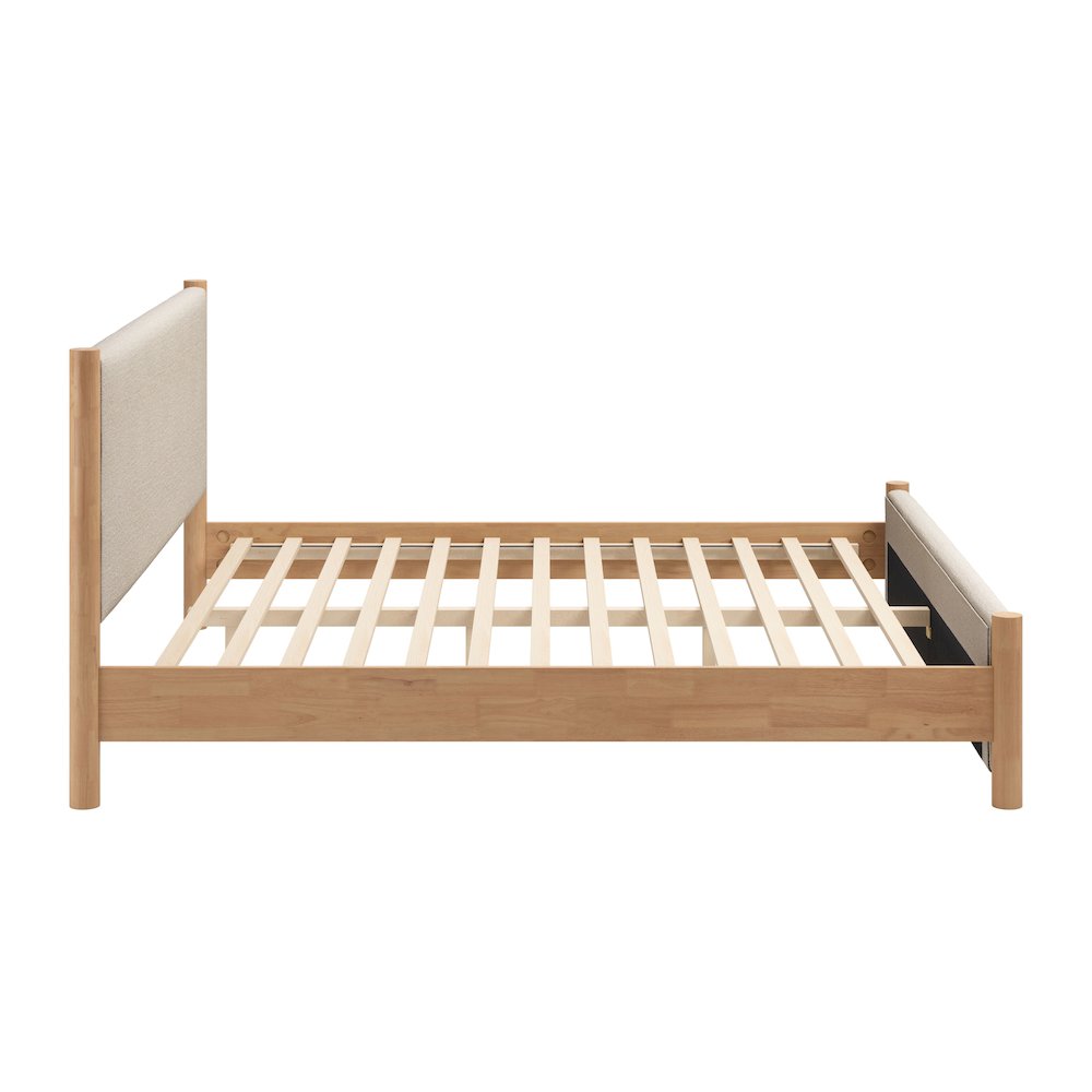 Hadi King Bed Beige & Natural. Picture 4