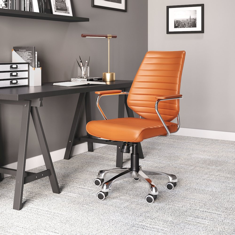 Enterprise Low Back Office Chair Terracotta. Picture 7