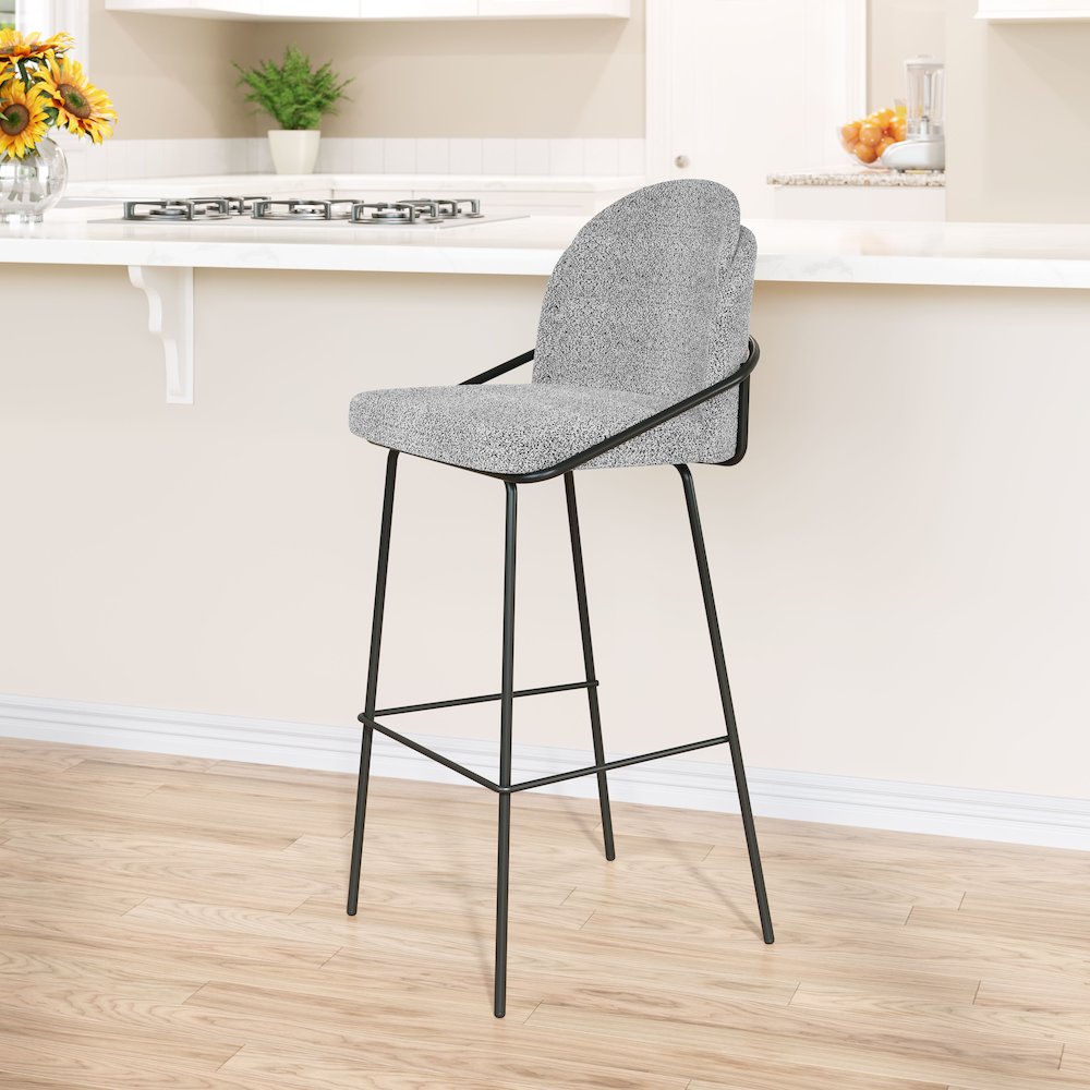 Jambi Barstool (Set of 2) Black & White. Picture 8