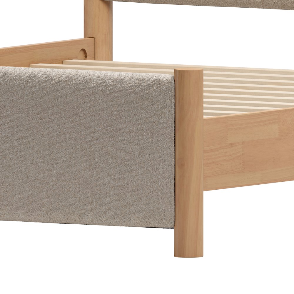 Hadi King Bed Beige & Natural. Picture 8