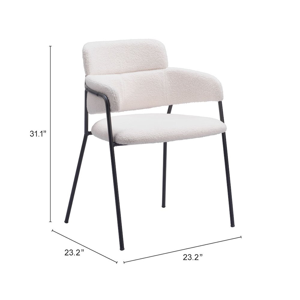 Marcel Dining Chair (Set of 2) Cream. Picture 7