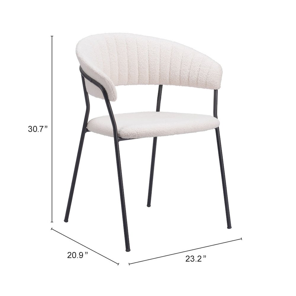 Josephine Dining Chair (Set of 2) Cream. Picture 7