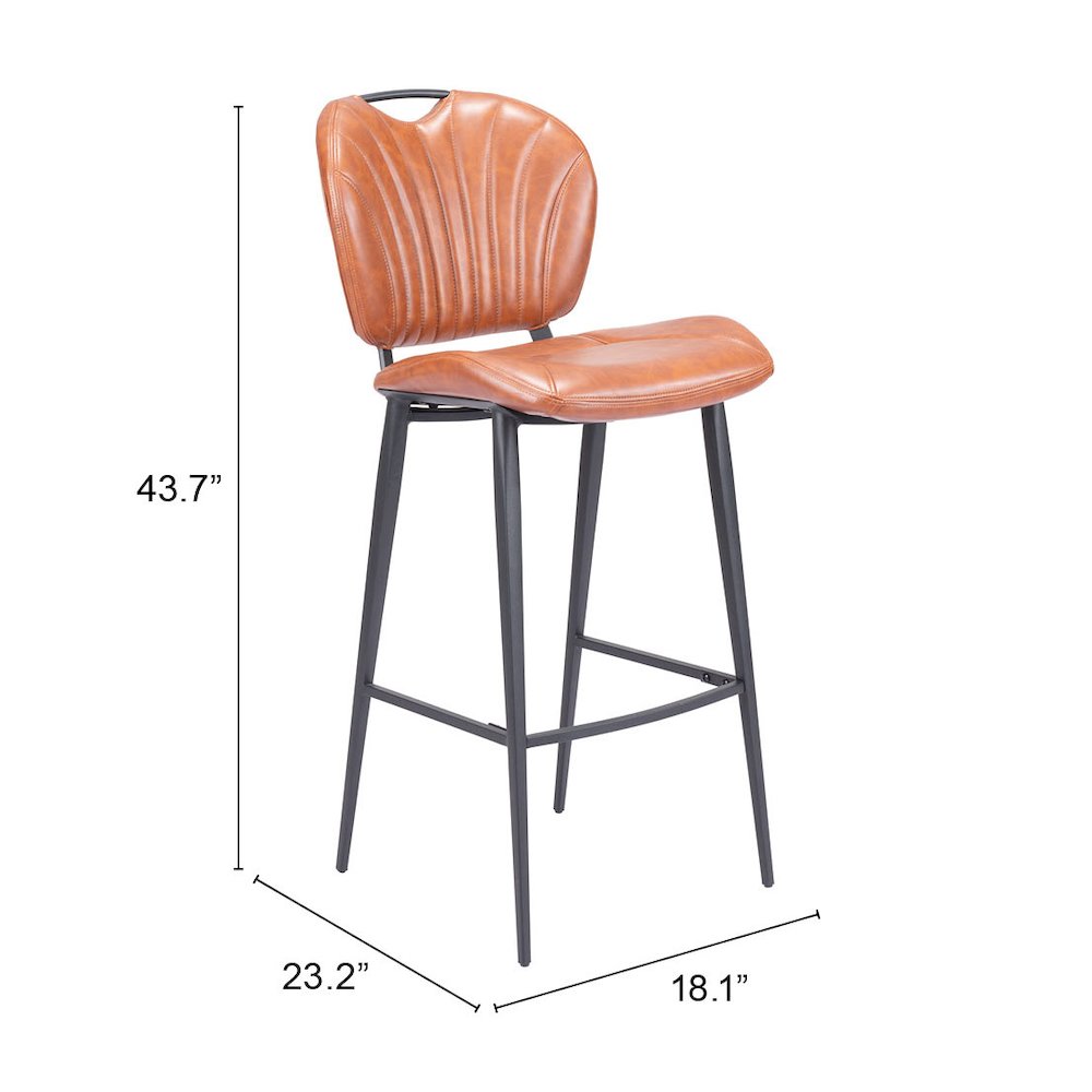 Terrence Barstool Vintage Brown. Picture 12