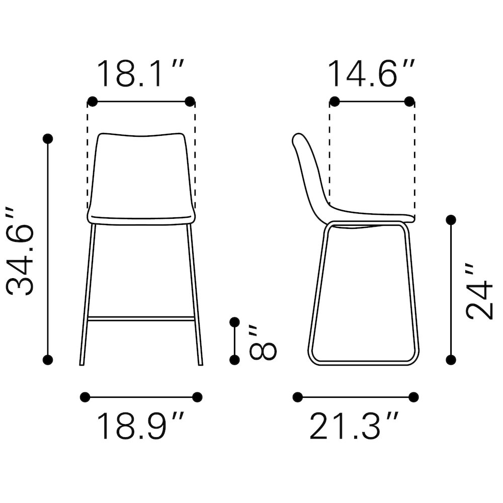 Smart Counter Stool (Set of 2) Black. Picture 11