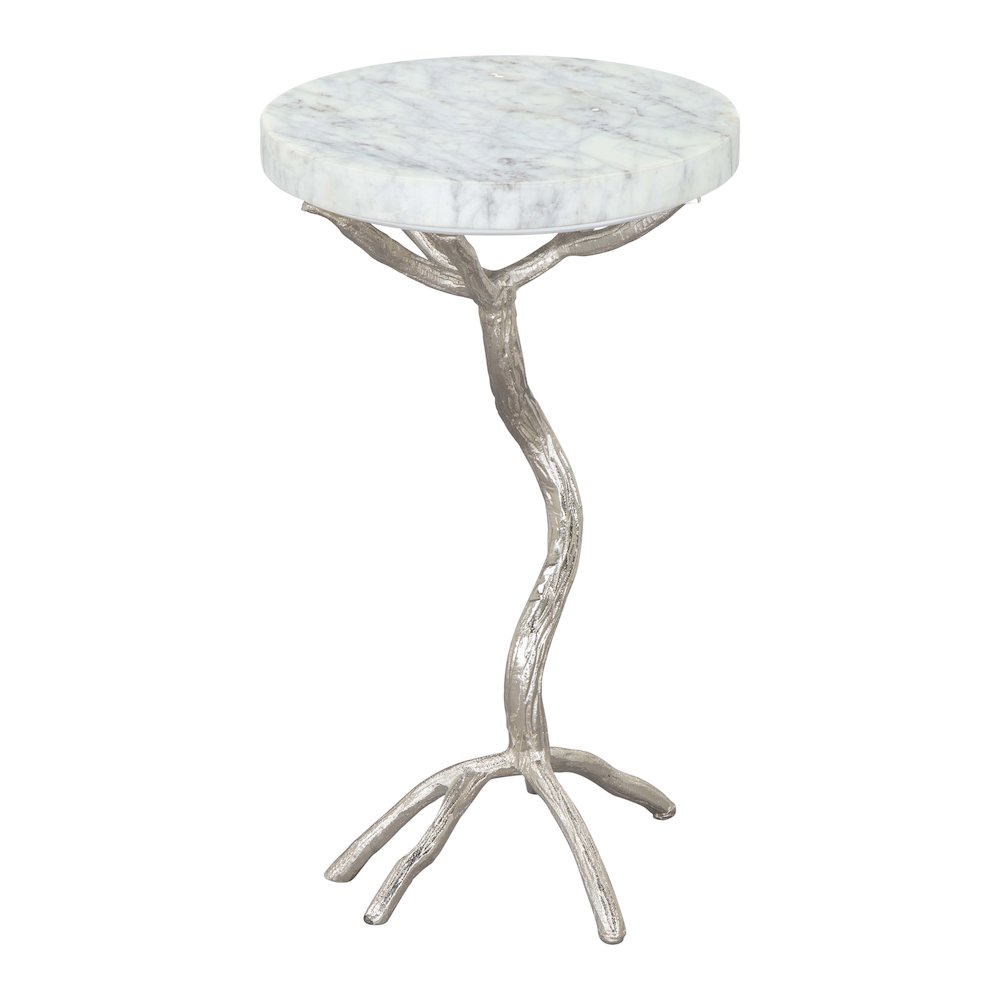 Joel Side Table White & Silver. Picture 2