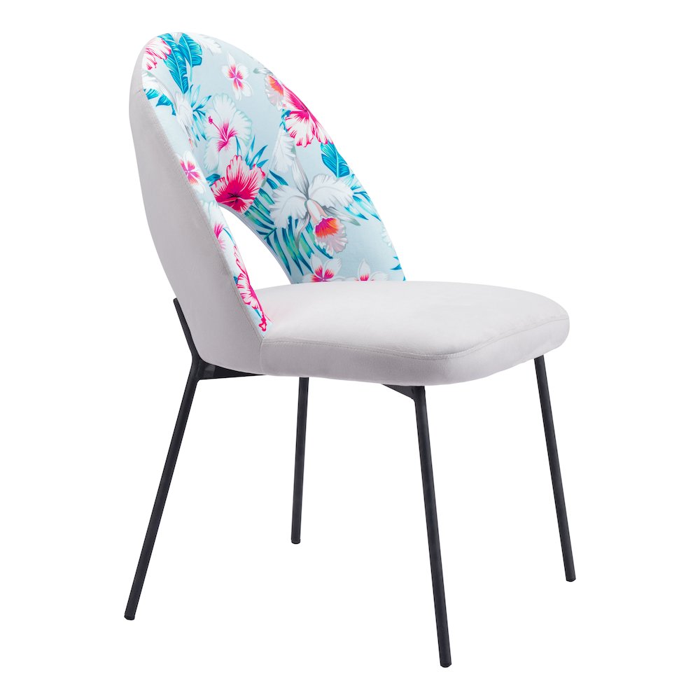 Torrey Dining Chair (Set of 2) Multicolor Print & Gray. Picture 11